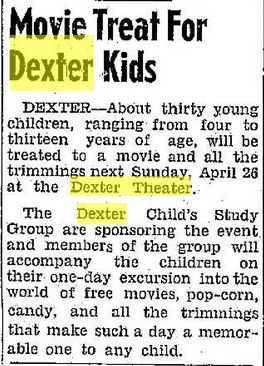 Dexter Theatre - CHRISTMAS PARTY EVENT IN 1953